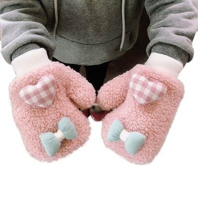 

Toddler Baby Gloves Thicken Girls Boys Full Finger Winter Warmer Knitted Mittens Bowknot Cute Gloves