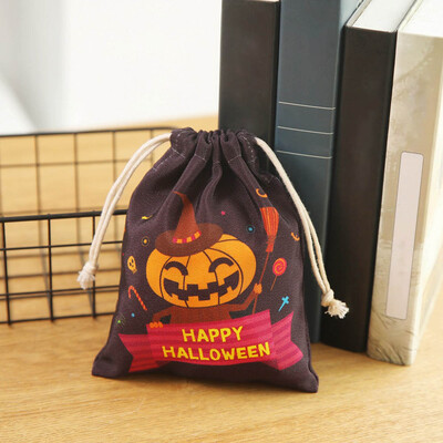 

Printing Pumpkin Halloween Drawstring Shopping Bags Travel Storage Pouch Candy Gift Bag