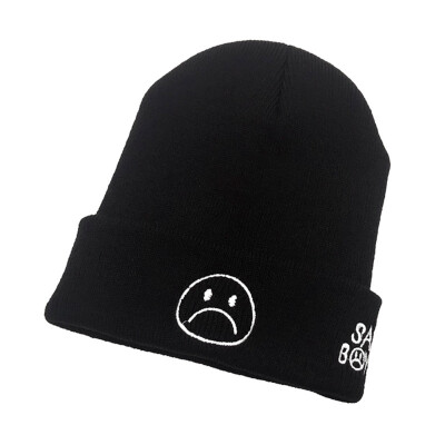 

High Quality Sad Boys Crying Face Casual Beanies For Men Women Winter Knitted Hats Skullies Cap