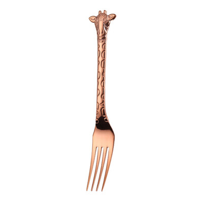 

Giraffe Cartoon Mini Dessert Spoon Fork Stainless Steel Coffee Tea Spoon Stirring Spoon