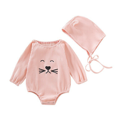 

Baby Clothes Newborn Baby Girl Clothes Christmas Rompers Long Sleeve Cat Romper Jumpsuit Hat Party Costume 2pcs