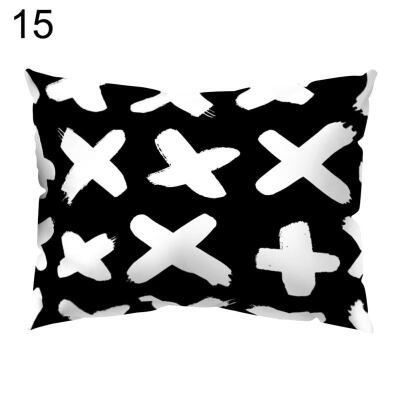 

Black White Heart Circle Throw Pillow Case Cushion Cover Sofa Bedding Articles