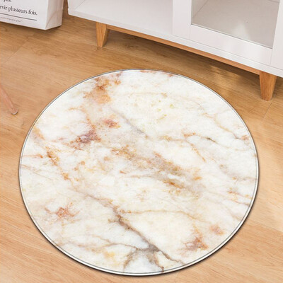 

Gobestart Fashion Marble Pattern Round Flannel Bathroom Kitchen Carpet 60cm