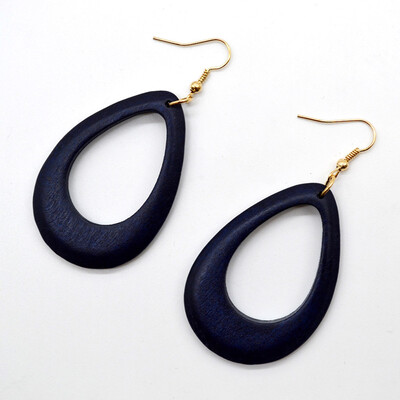 

Women Retro Wood Earrings Hollow National Style Dangle Drop Earrings Chic Jewelry 1 Pair