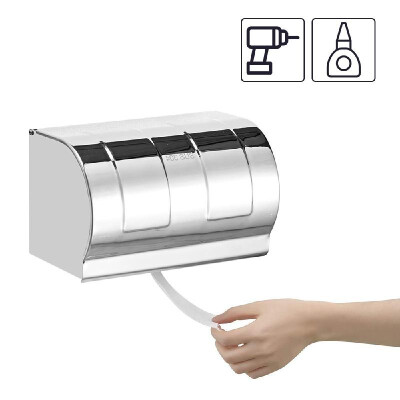 

Toilet Paper Holder Paper Roll Holders Waterproof Dustproof Wall Mounted Stainless Steel Toilet Tissue Rolls Stand for Bathroom