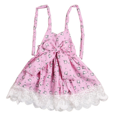 

Summer Kids Girls Summer Princess Style Bowknot Sleeveless Vestido Infant Floral Printed Beach Dress Clothing