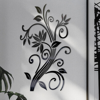 

Gobestart 3D Diy Leaves Flower Fashion Acrylic Wall Sticker Modern Stickers Decoration