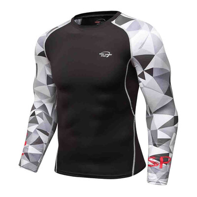 

Toponeto Mens Breathable Long Sleeve Yoga Fitness Print Sport Soft T-Shirt Top Blouse