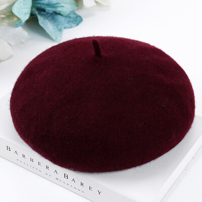 

Hat Lady Autumn&Winter Wool Beret Korean Edition Japanese Student Painter Hat British Pumpkin Bud Cap