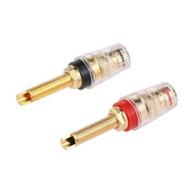 

1 Pair Hifi Terminals 24 Gold Plated Longer Speaker Terminal Right&Left Channels Binding Post Banana Socket Audio Connector Te
