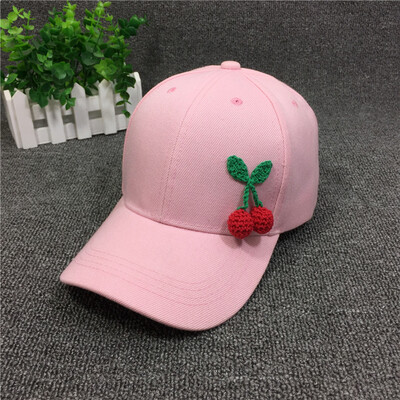 

Hat Women summer cap Korean cherry baseball cap mens fashion summer outing sunshade&sunscreen hat