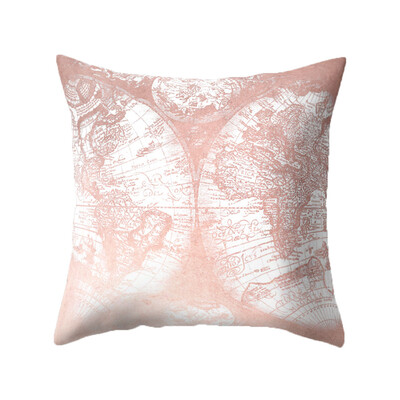 

1818Inch Fashion Modern World Map Square Throw Pillow Case Sofa Cushion Cover Home Decor