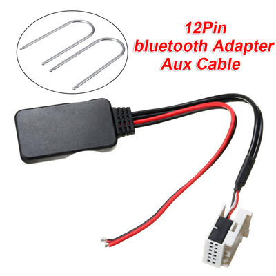

2pcs 12 Pin Car Bluetooth Audio Adapter Kit Aux Cable Receiver For Mercedes-Benz