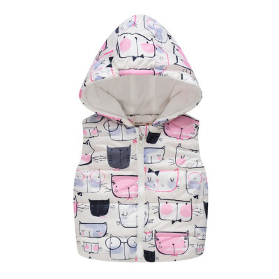 

Autumn Winter Vest Baby Boy Girl Print Wearing Vest Children Cotton Warm Outwear Coat Children Clothes