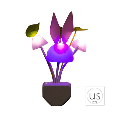 

LED Night Lamp Living Room Bedroom Hallway Light Sensation Control Cartoon Design Mushroom 7 Color Light