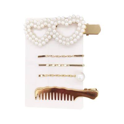 

Fashion Girls Hair Clips Cute Cartoon Shape Pearl Design Hair Pin Set Children Hairpin Princess Hair Accessories