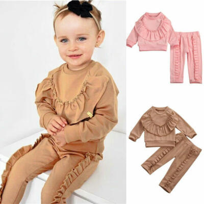 

2PCS Toddler Kids Baby Girl Cotton Clothes T-shirt Tops Pants Outfits Set New