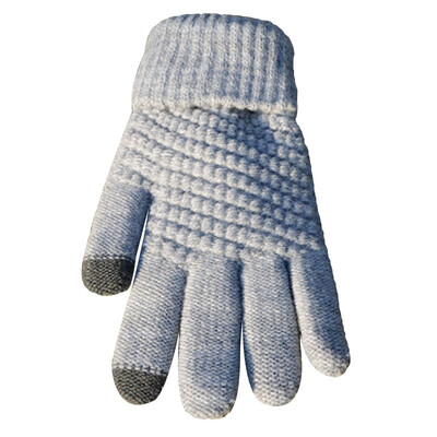 

Women Warm Winter Knitted Full Finger Gloves Mittens Girl Female Solid Woolen Gloves Touch Screen Cycling Gloves