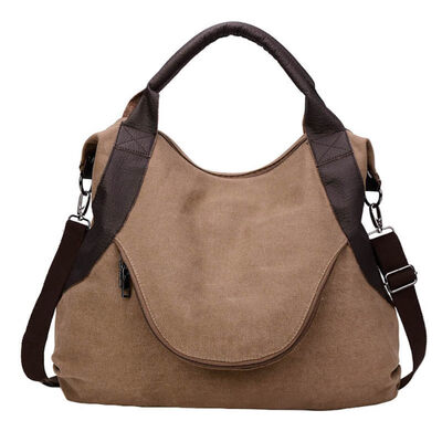 

Retro Women Solid Color Faux Leather Patchwork Large Capacity Tote Shoulder Bag