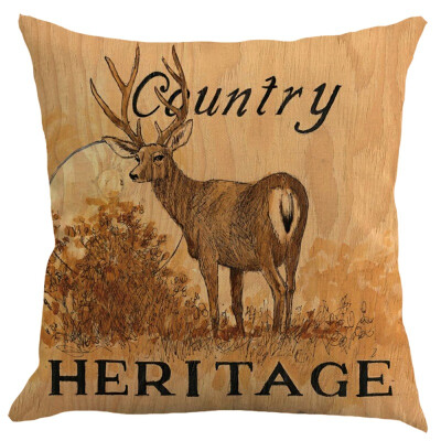 

Linen Animal single-sided printed pillowcase Rustic Style Decorative Throw Pillow Cover Old-Fashioned Pillowcase For Home