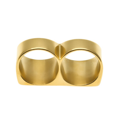 

Two Fingers Knuckle Minimalist Stainless Steel Bar Ring