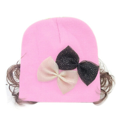 

Cute Kids Wig Hat Baby Boy Girls Cap Knit Earmuff Wig Caps Soft Autumn Winter Warm Hats Girl Hat Toddler Photography Accessories