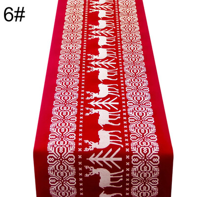 

Christmas Deer Garland Design Cotton Linen Tablecloth Party Dining Table Decor