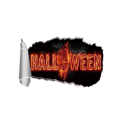 

Halloween Fantasy Decor 3D Breaking Wall Sticker Decals Decorative Scary Wallpapers Party Supplies Home Decoration