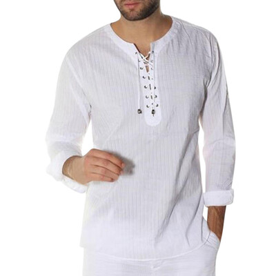 

Toponeto Fashion Mens Needle show Autumn Long Sleeve Casual Fit Cotton Round Top Blouse