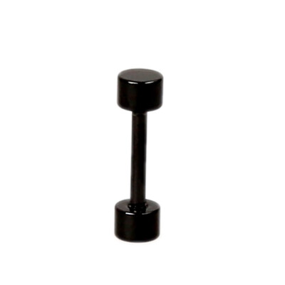 

1Pcs Stainless Steel Black Gothic Barbell Earring Round Plain Men Stud Earring