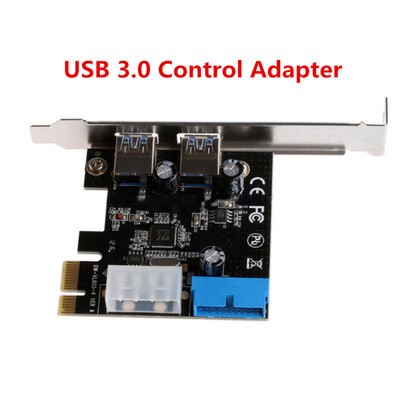 

PCI Express USB 30 2 Ports Front Panel with 4-Pin & 20 Pin Control Card Adapter For Digital Camera Printer External CDDVD