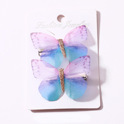 

New Baby Children Girl 2 Pcs Sets Hair Pin 9 Colors Sweet Candy Color High Quality Butterfly Grips Fashion Accessories Hairpin