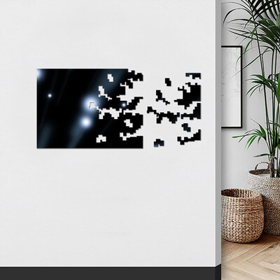 

Toponeto Mirror Wall Sticker Rectangle Square Self Adhesive Room Decor Stick On Art BK