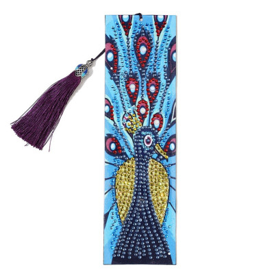 

5D DIY Diamond Painting Leather Bookmark Making Kit Special Shaped Diamond Covered With Tassel Pendant For Adults Kids