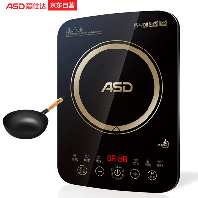 

ASD ASD induction cooker hot pot high power 2200W smart touch induction cooker microcrystalline panel AI-F22C118 wood handle iron pot