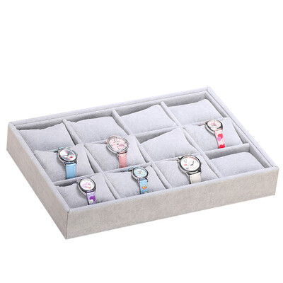 

Toponeto Full velvet watch plate 12-divided bracelet plate Watch display storage tray