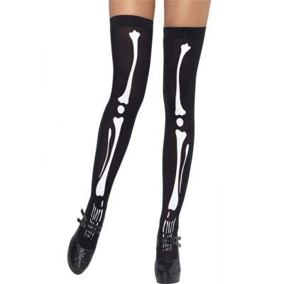 

New Stylish Super-affordable Cosplay Halloween Print Skeleton Rompers Bone Gloves Cuff Stockings