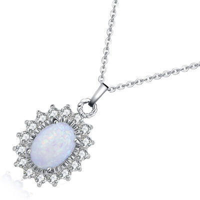 

3 Colors 2019 Fashion Pendant Luxury Oval Shape Opal Necklace Women Chain Necklaces Birthday Gifts For Wife