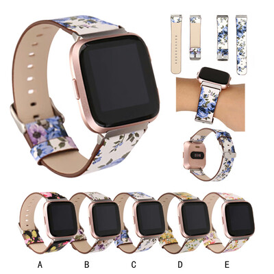 

〖Follure〗With Connector Printing Leather Accessories Watch Strap For FITBIT VERSA A