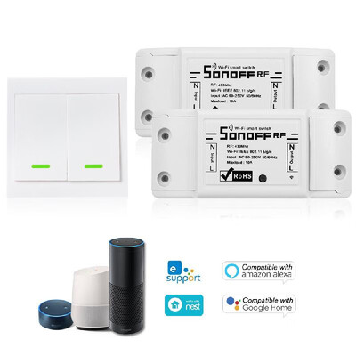 

3PCS SONOFF RF Wifi Switch RF 433MHz Compatible with Alexa for Google Home 10A2200W Wireless Switch with Timing Function for Andr