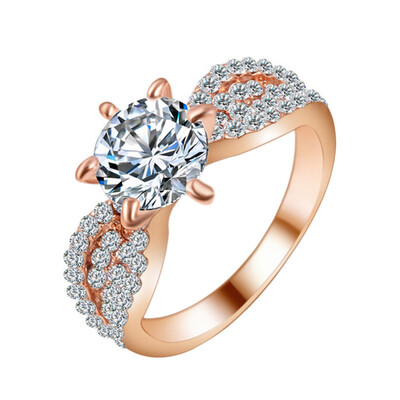 

Korean Women Ladies Fashion Six-claw Zircon Alloy Ring Girls Gifts Ring Female Fashion Jewelry
