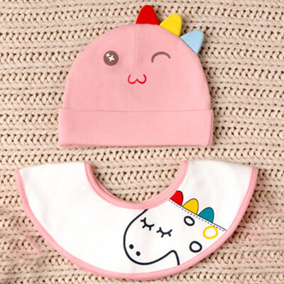 

Funny Winter Warm Cartoon Print Hat Bibs Sets Children Kids Cute Knit Caps For Baby Girls Boys