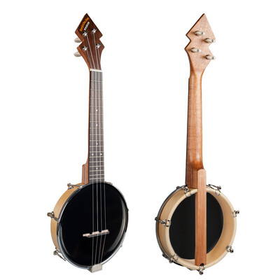 

26 Inch Banjo Banjolele Ukulele 4-String Vintage-Plated with Carrying Bag Electronic Tuner