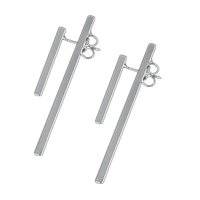 

Simple Minimalist Wind Earrings Geometric Word Long Post Hanging Earrings