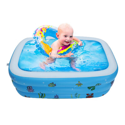 

Gobestart Large Inflatable Swimming Pool Kids Water Play Fun 43×35×18IN For One Children