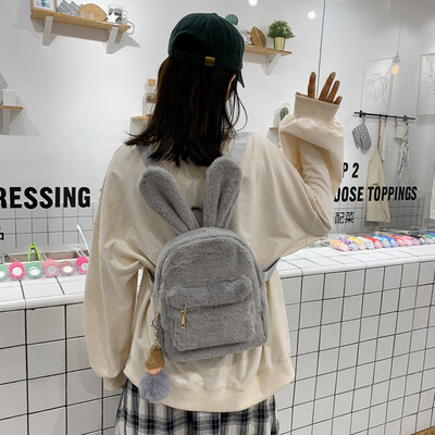 

Tailored New Womans Large-capacit Plush Backpack Autumn And Winter Wild Fashion Bag