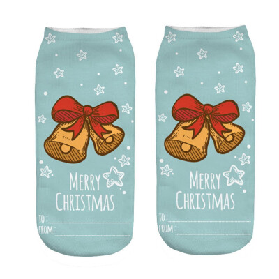 

Gobestart Womens 3D Cartoon Funny Christmas Crazy Cute Amazing Novelty Print Ankle Socks