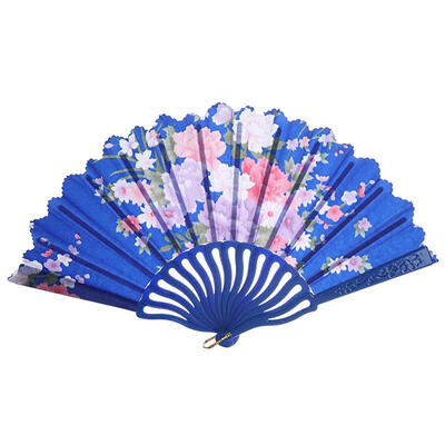 

Floral Decorative Folding Fan Satin Handheld Fan with Plastic Ribs for Home Wedding Decoration Dancing Party