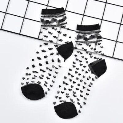 

Women Summer Girls Breathable Ultrathin Thin Section Transparent Crystal Lace Elastic Short Stockings Beach Sports