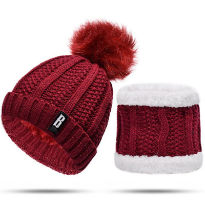 

Women Winter Scarf And Hat Set Knitted Warm Beanie Skullcaps Knit Neck Warmer